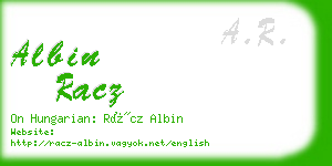 albin racz business card